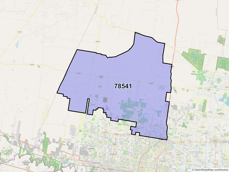 Map of ZIP Code 78541 — Edinburg, TX