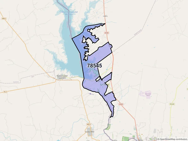 Map of Falcon Heights, Texas and ZIP codes