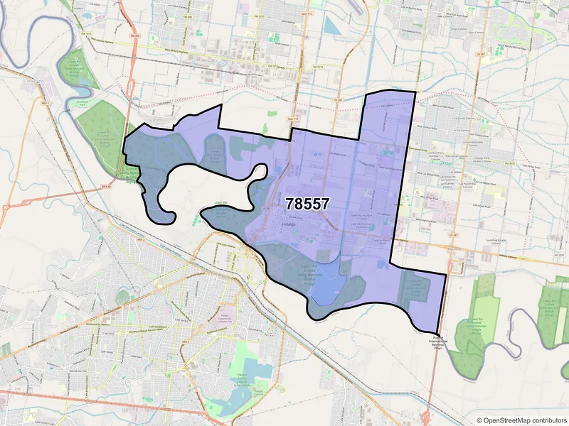 Map of ZIP Code 78557 — Hidalgo, TX