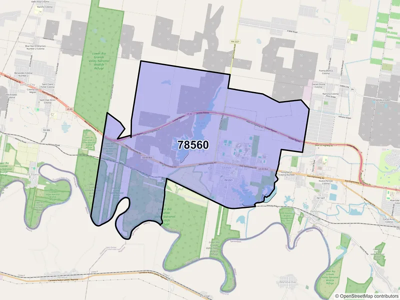 Map of ZIP Code 78560 — La Joya, TX