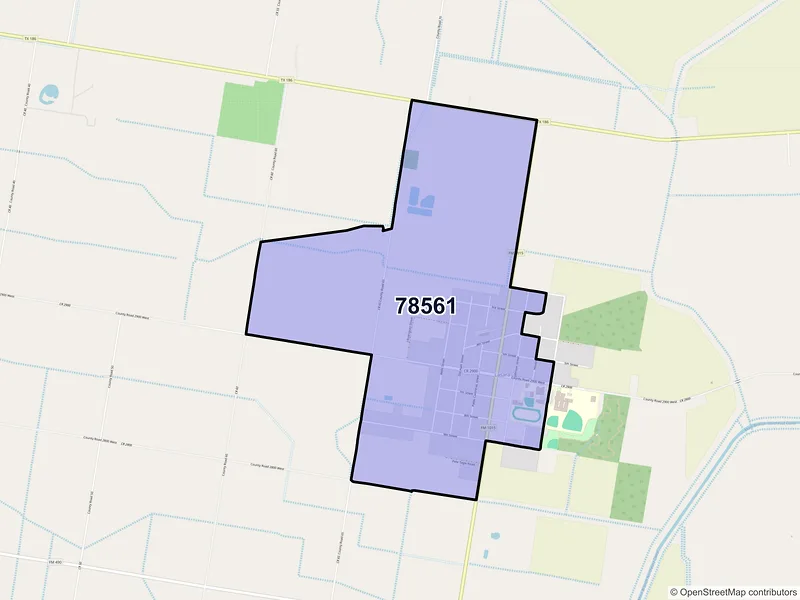 Map of Lasara, Texas and ZIP codes