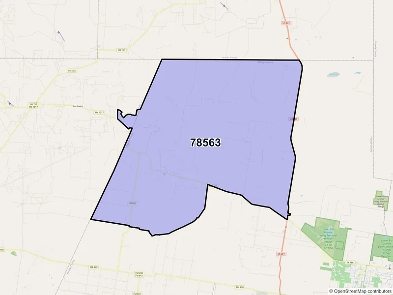 Map of ZIP Code 78563 — Linn, TX