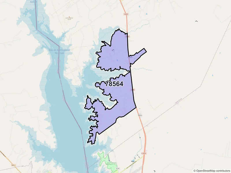 Map of ZIP Code 78564 — Lopeno, TX