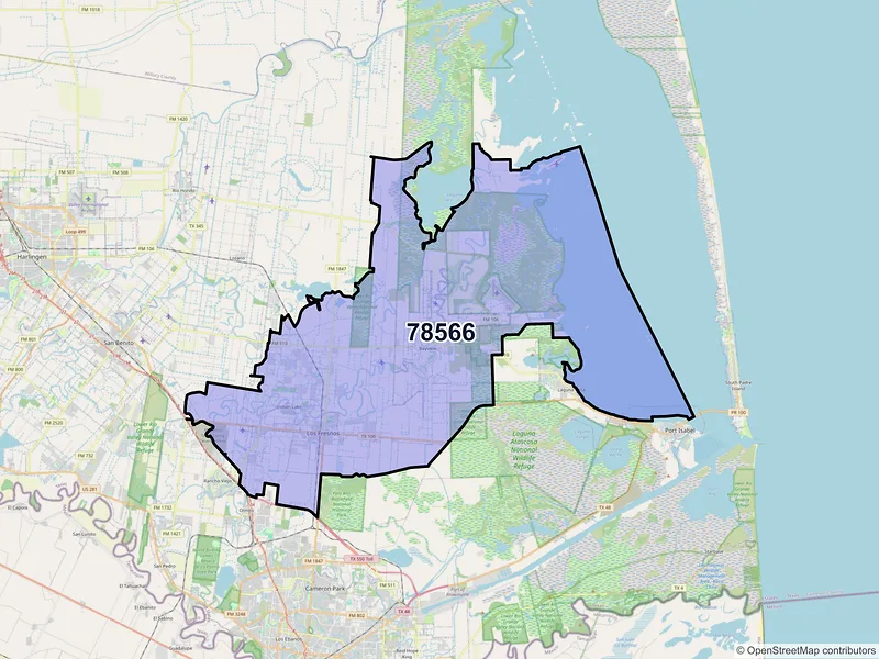 Map of ZIP Code 78566 — Los Fresnos, TX
