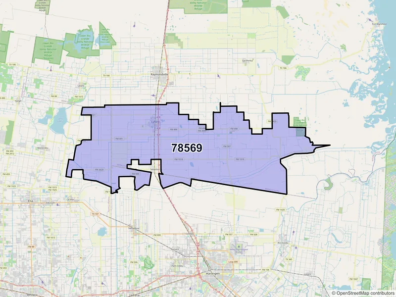 Map of ZIP Code 78569 — Lyford, TX