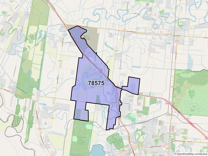 Map of ZIP Code 78575 — Olmito, TX
