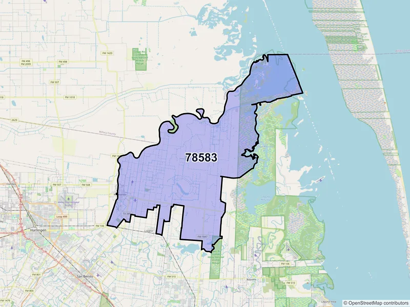 Map of ZIP Code 78583 — Rio Hondo, TX