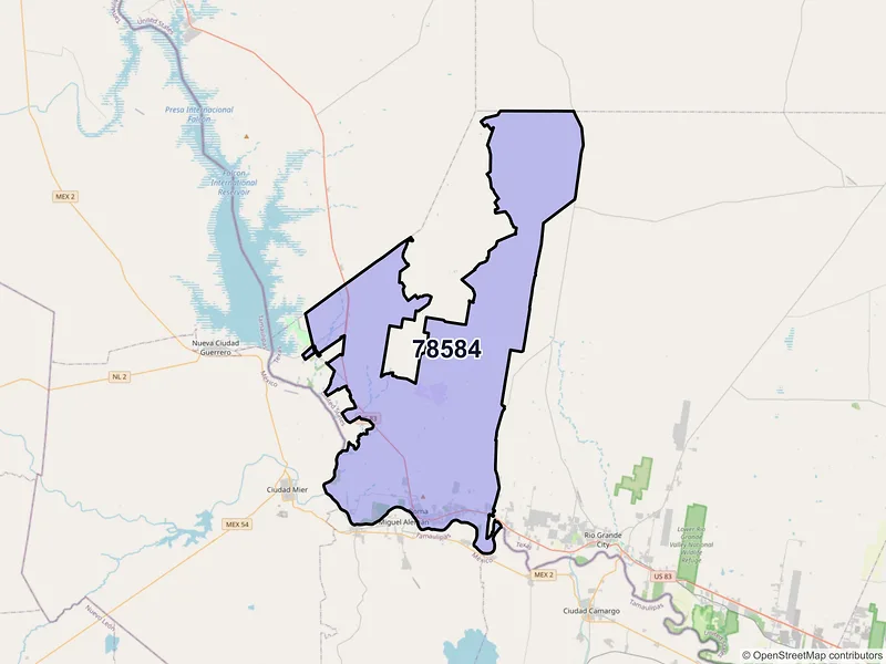 Map of ZIP Code 78584 — Roma, TX