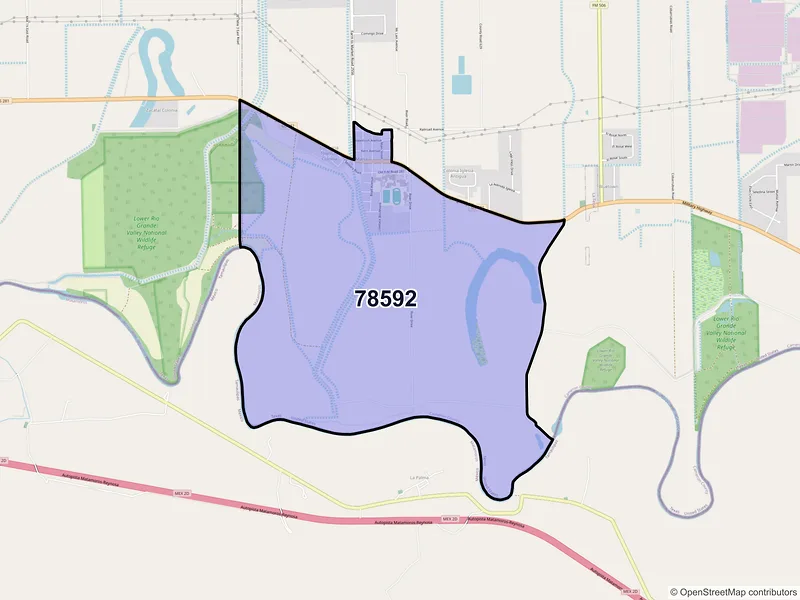 Map of Santa Maria, Texas and ZIP codes