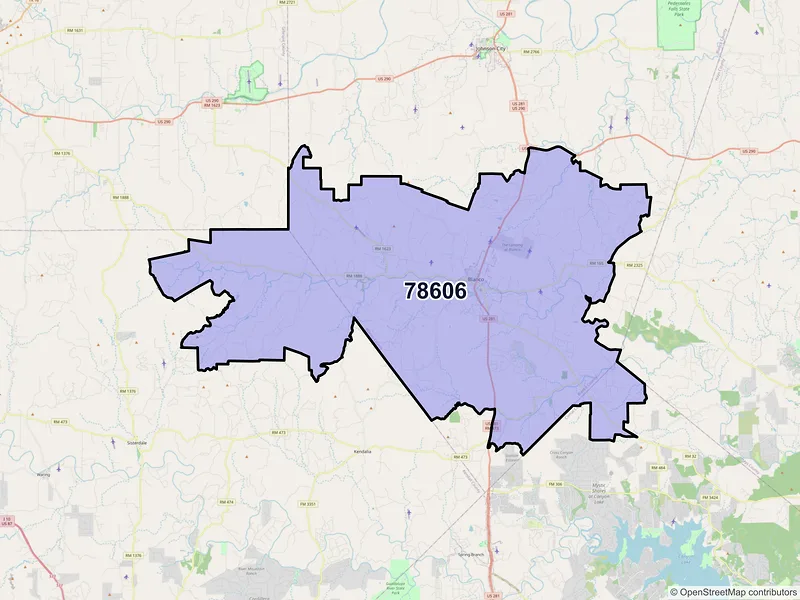 Map of ZIP Code 78606 — Blanco, TX