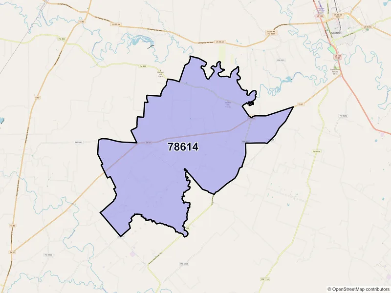 Map of ZIP Code 78614 — Cost, TX