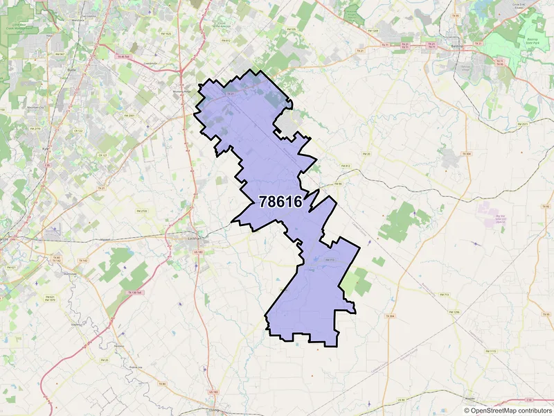 Map of ZIP Code 78616 — Dale, TX