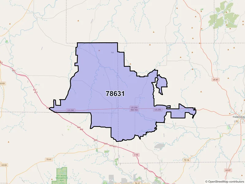 Map of ZIP Code 78631 — Harper, TX