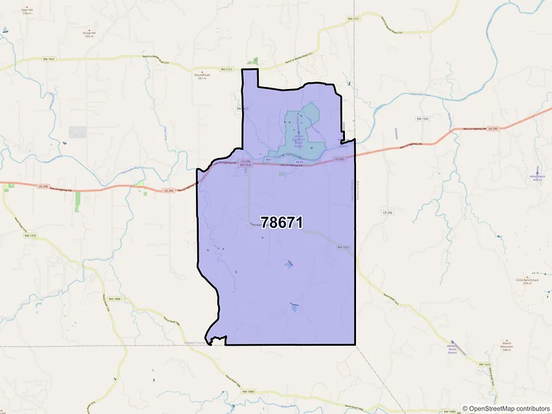 Map of ZIP Code 78671 — Stonewall, TX
