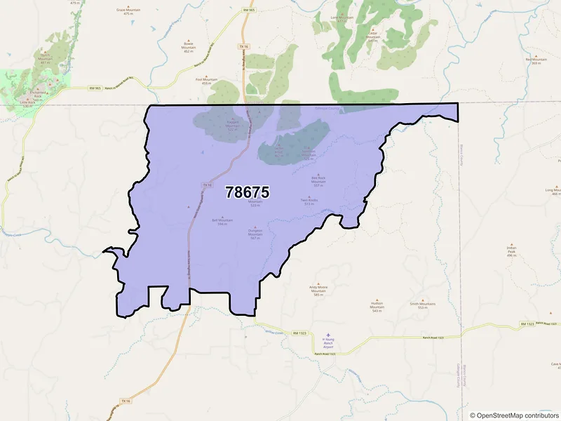 Map of ZIP Code 78675 — Willow City, TX