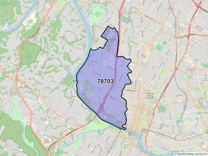 Map of ZIP Code 78703 — Austin, TX