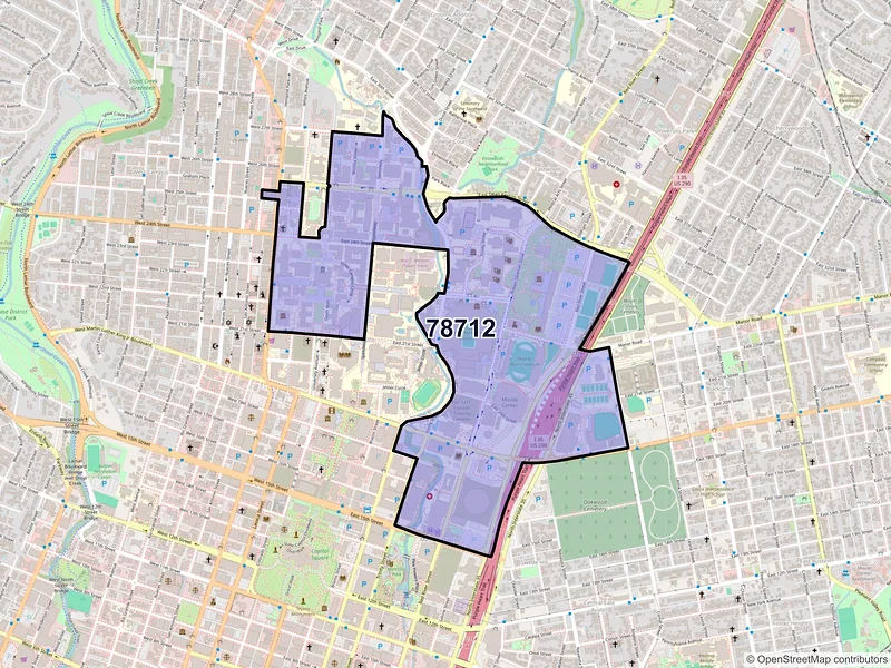 Map of ZIP Code 78712 — Austin, TX