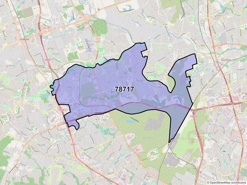 Map of ZIP Code 78717 — Austin, TX