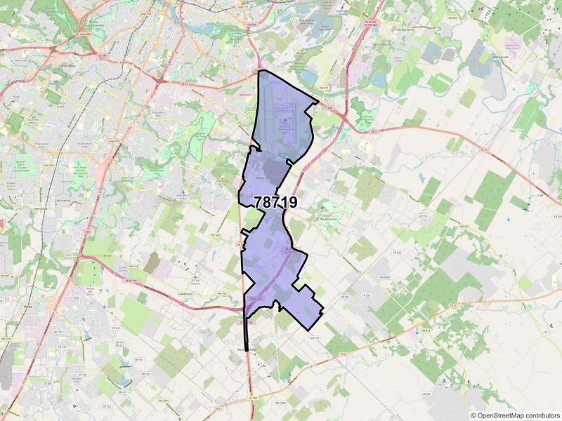 Map of ZIP Code 78719 — Austin, TX
