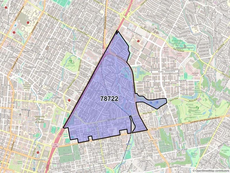 Map of ZIP Code 78722 — Austin, TX
