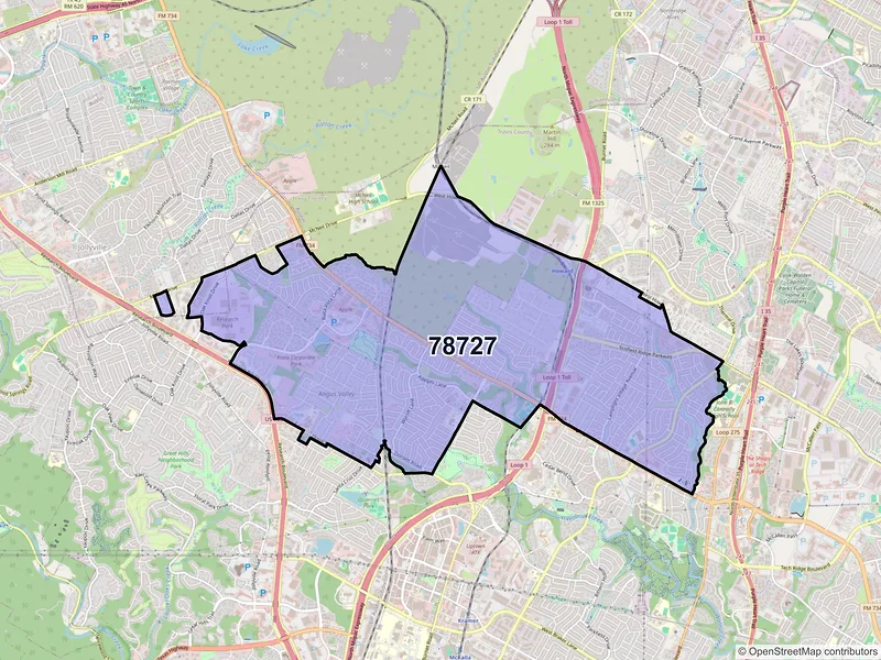 Map of ZIP Code 78727 — Austin, TX
