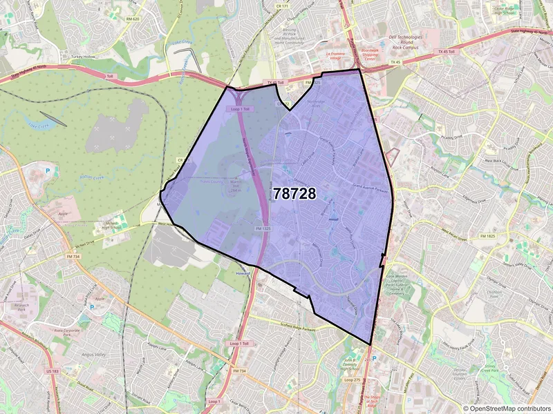Map of ZIP Code 78728 — Austin, TX