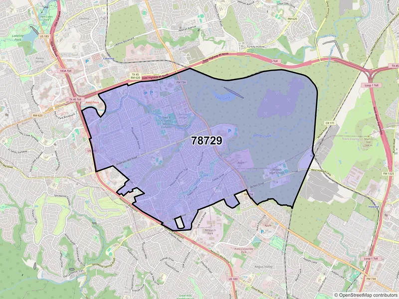 Map of ZIP Code 78729 — Austin, TX