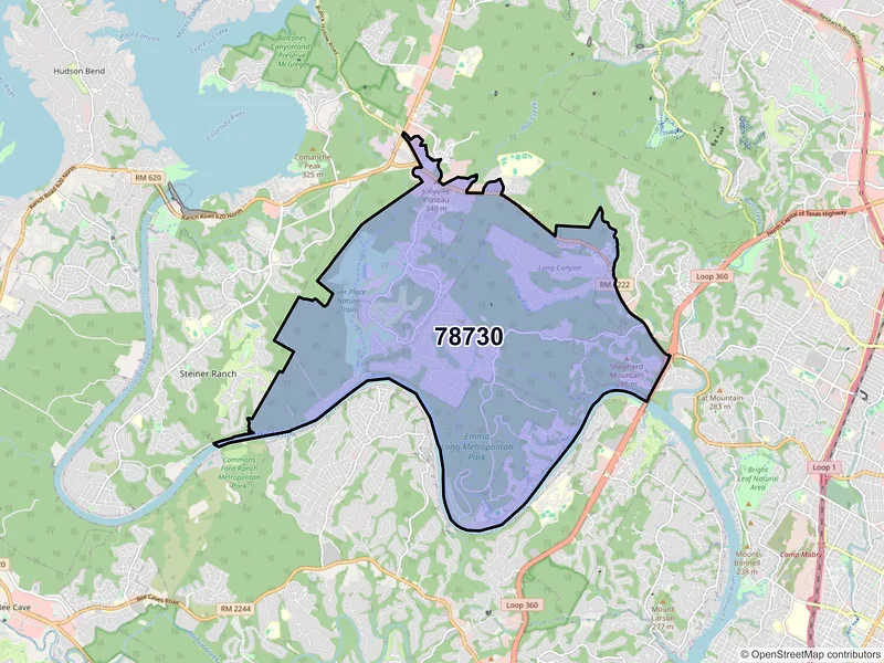 Map of ZIP Code 78730 — Austin, TX