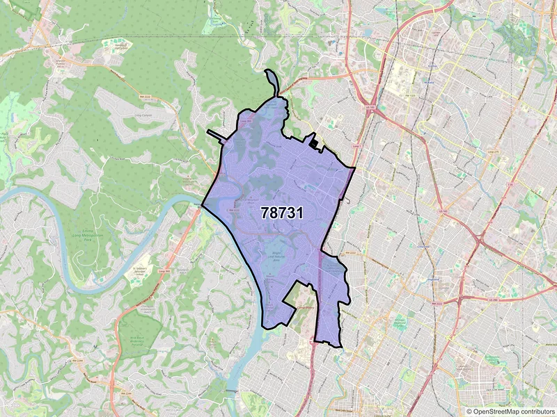 Map of ZIP Code 78731 — Austin, TX