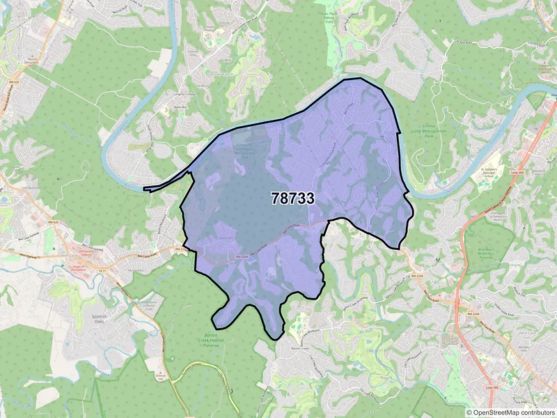 Map of ZIP Code 78733 — Austin, TX