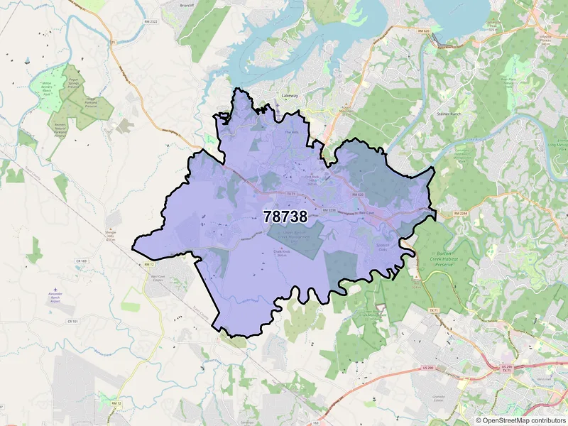 Map of ZIP Code 78738 — Austin, TX