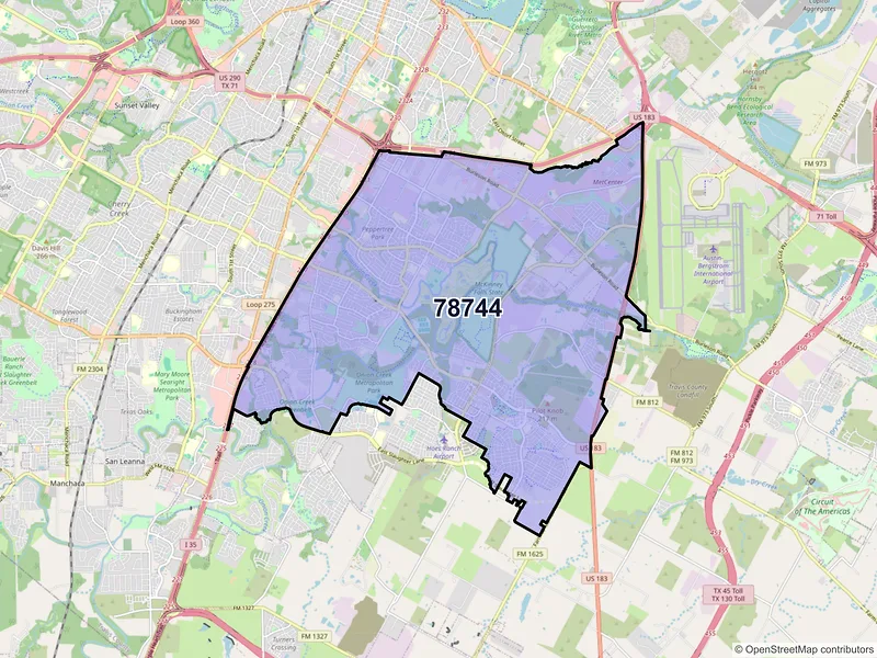 Map of ZIP Code 78744 — Austin, TX