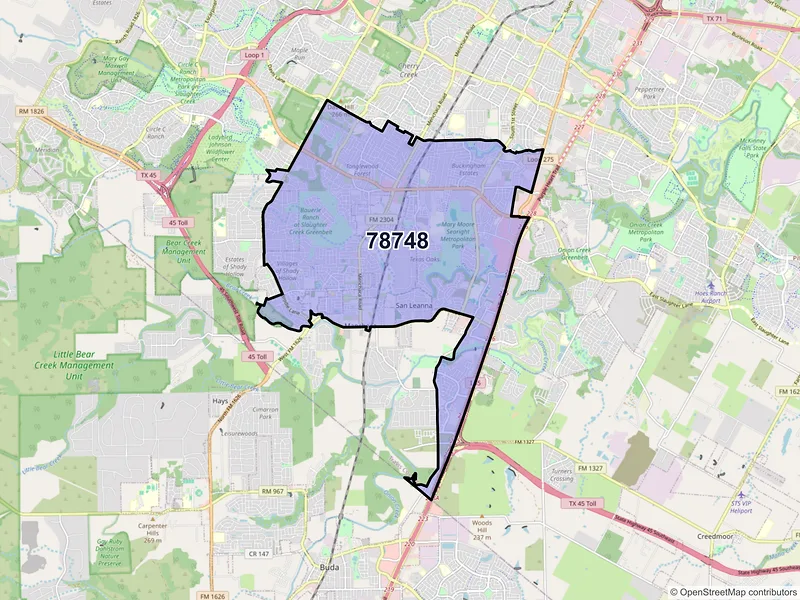 Map of ZIP Code 78748 — Austin, TX