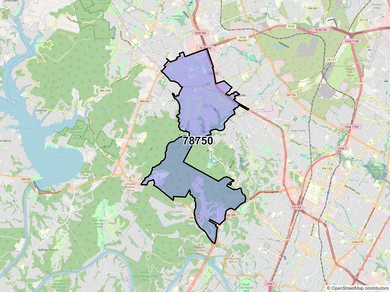 Map of ZIP Code 78750 — Austin, TX