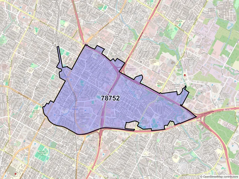 Map of ZIP Code 78752 — Austin, TX