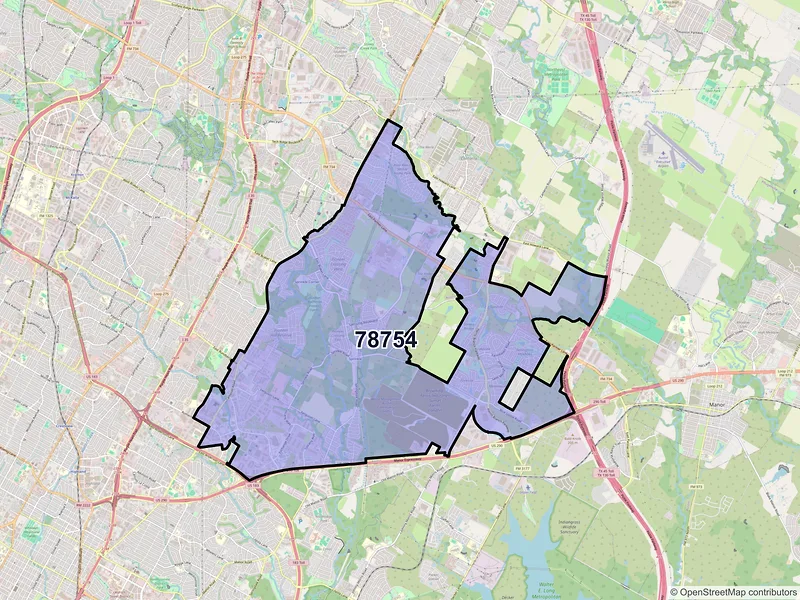 Map of ZIP Code 78754 — Austin, TX