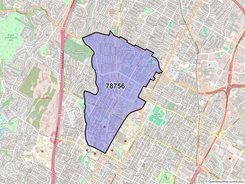 Map of ZIP Code 78756 — Austin, TX
