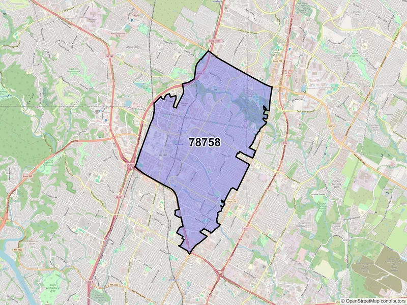 Map of ZIP Code 78758 — Austin, TX