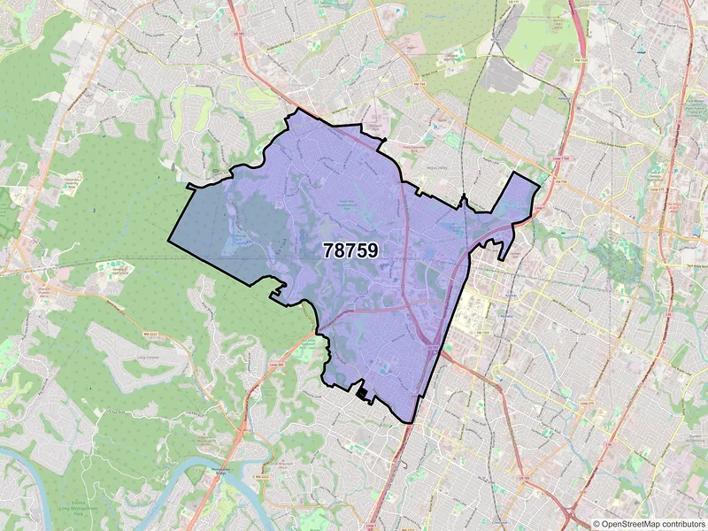 Map of ZIP Code 78759 — Austin, TX