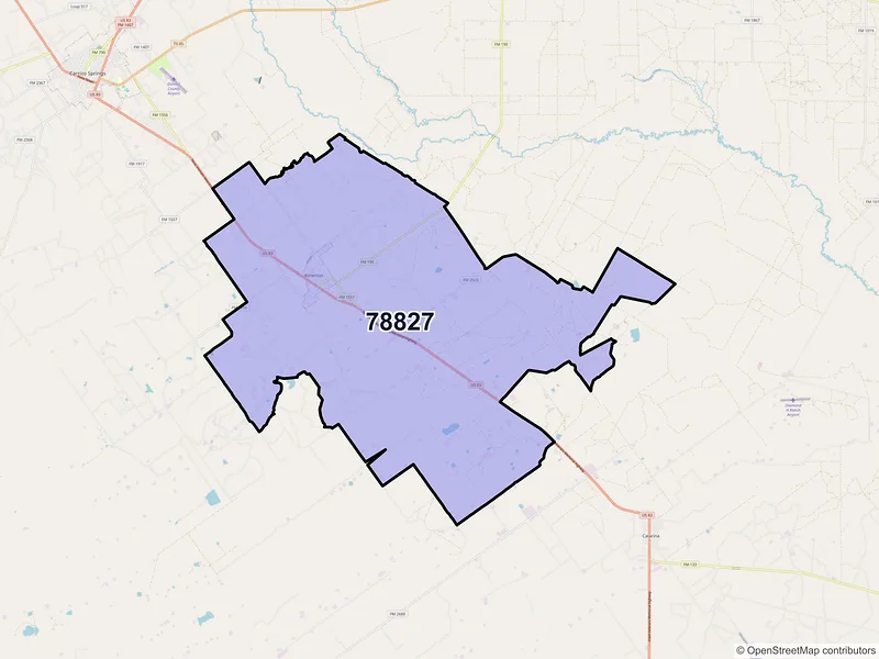 Map of ZIP Code 78827 — Asherton, TX