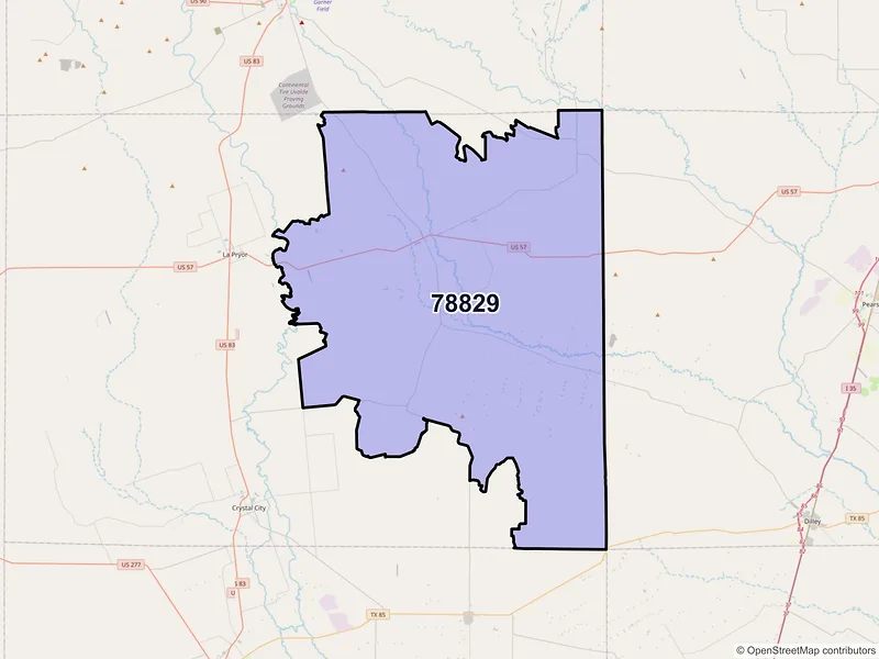 Map of ZIP Code 78829 — Batesville, TX