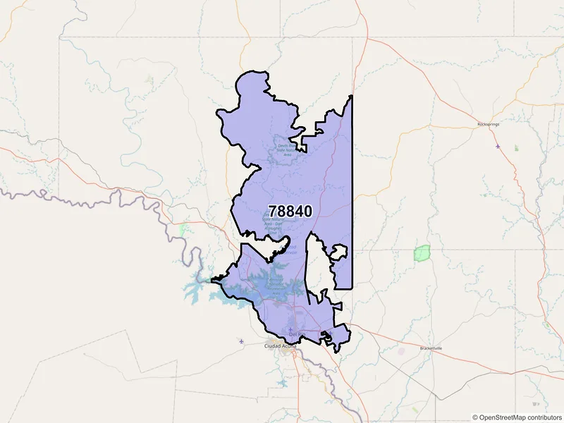 Map of ZIP Code 78840 — Del Rio, TX