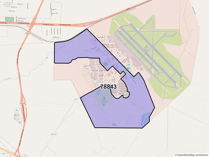 Map of ZIP Code 78843 — Laughlin AFB, TX