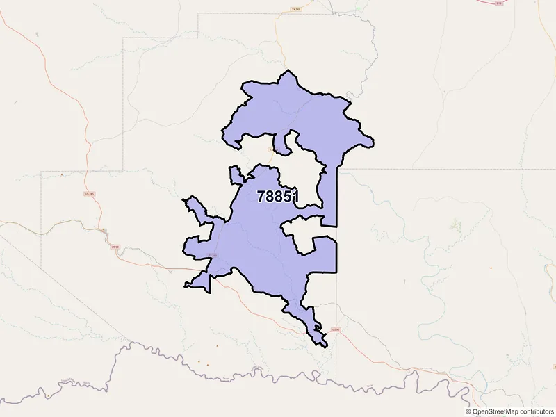 Map of ZIP Code 78851 — Dryden, TX