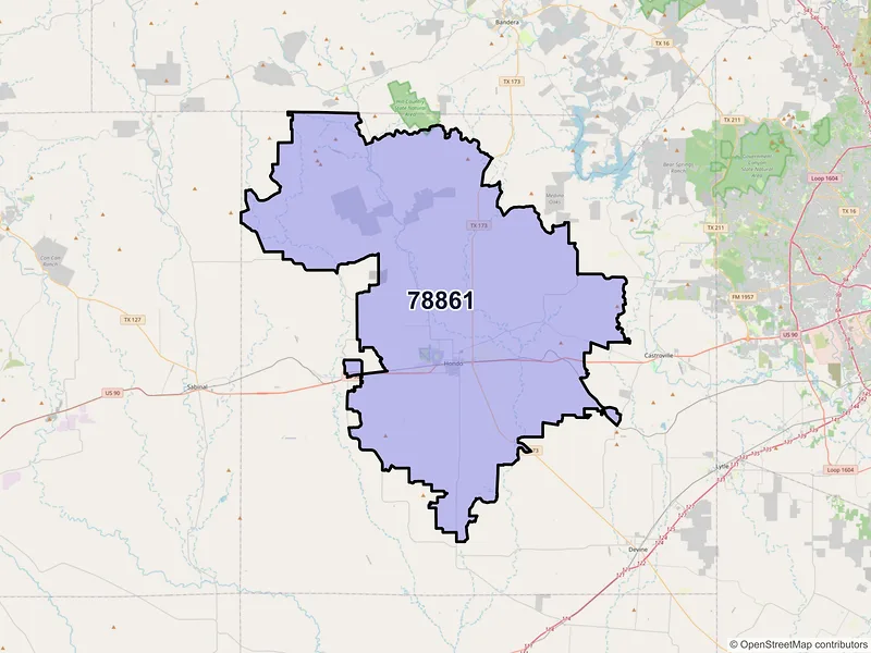 Map of ZIP Code 78861 — Hondo, TX