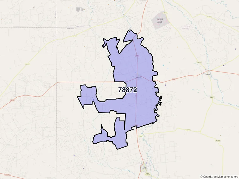 Map of La Pryor, Texas and ZIP codes