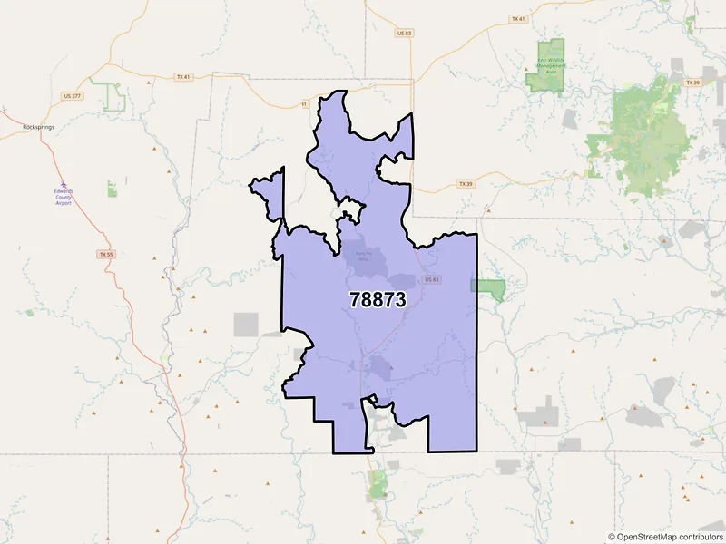 Map of ZIP Code 78873 — Leakey, TX