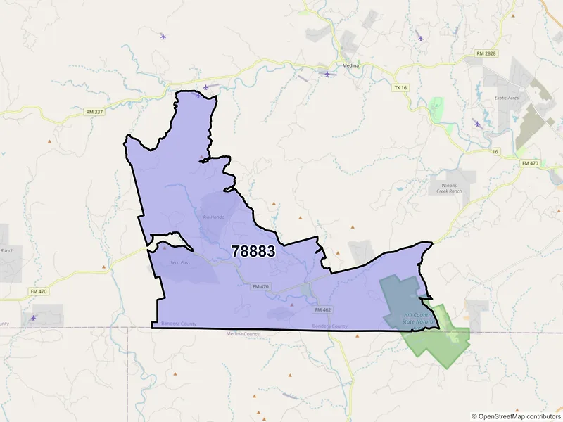 Map of ZIP Code 78883 — Tarpley, TX