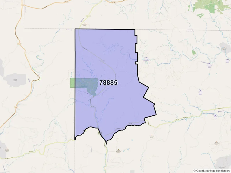 Map of ZIP Code 78885 — Vanderpool, TX