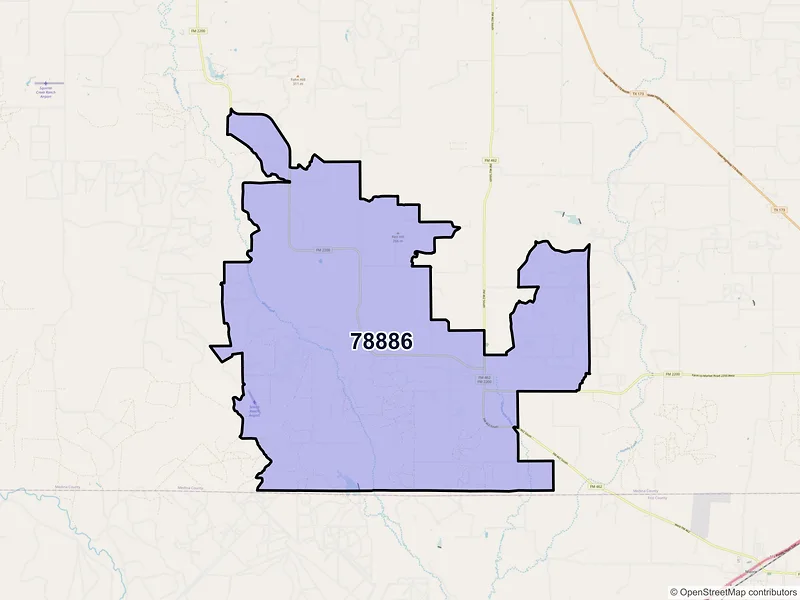 Map of ZIP Code 78886 — Yancey, TX